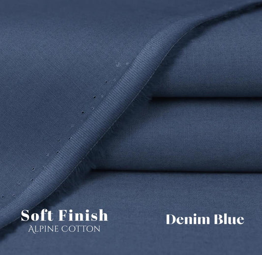 Men's Denim Blue Cotton Suit